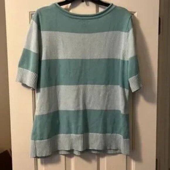 PENDLETON light teal striped sweater size XL - Picture 4 of 5